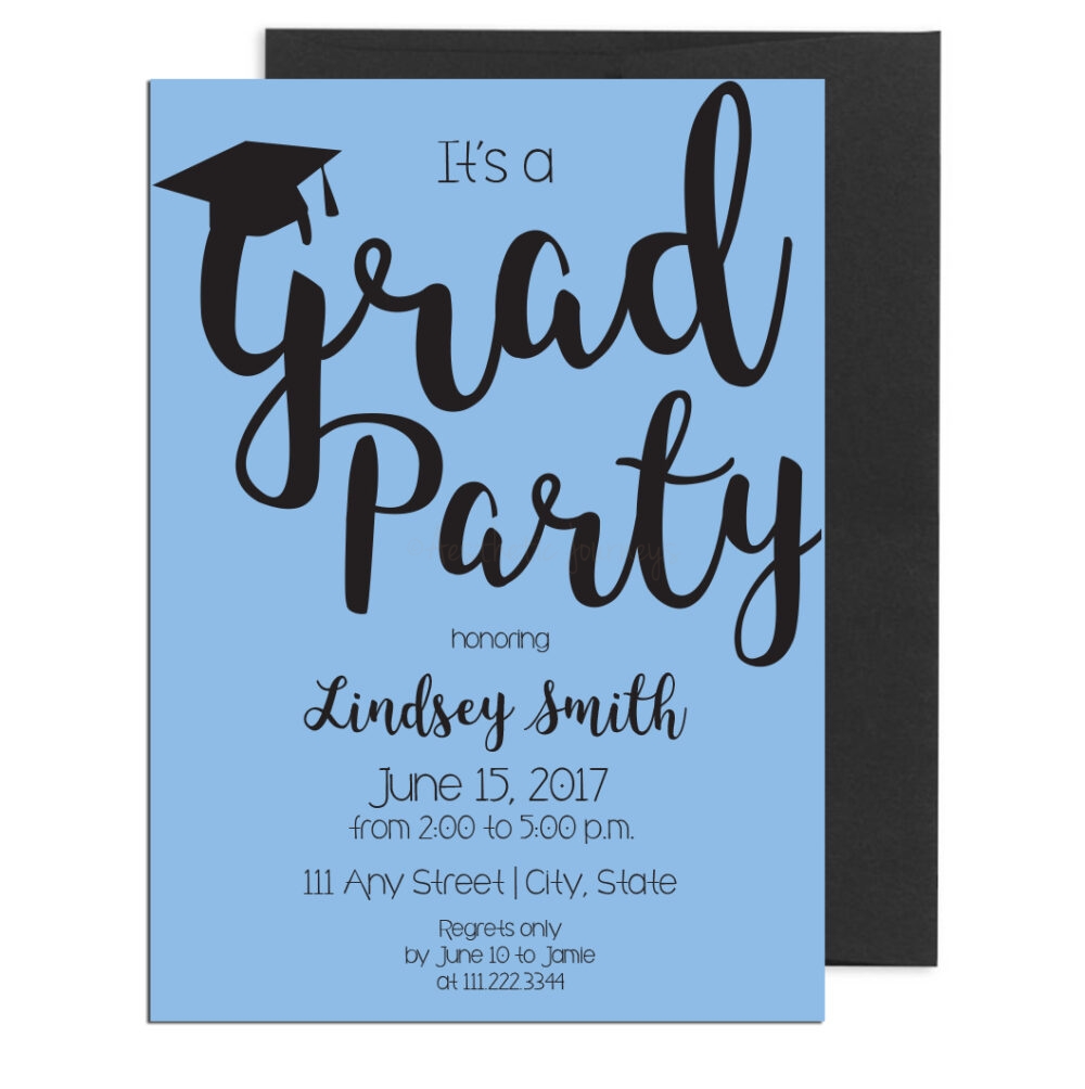 senior party ideas: Graduation Invite on white background