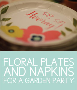 Floral Plates and Napkins for a Garden Sip and See Party