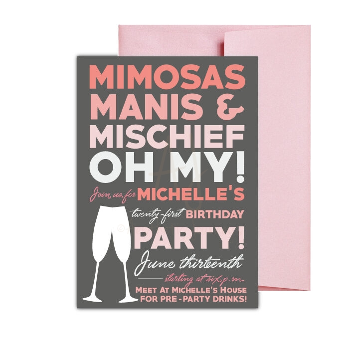 Spa Themed Mimosas and Manis Invite