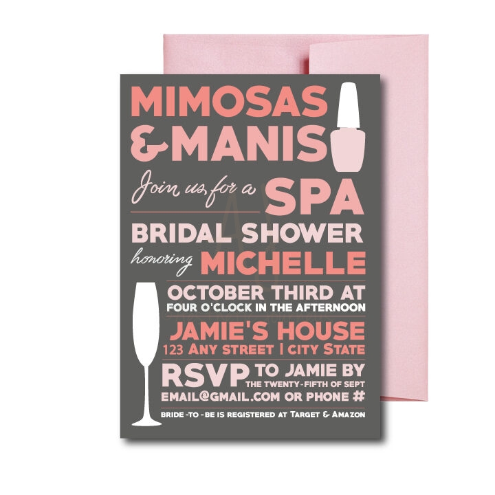 Spa Bridal Shower Invite