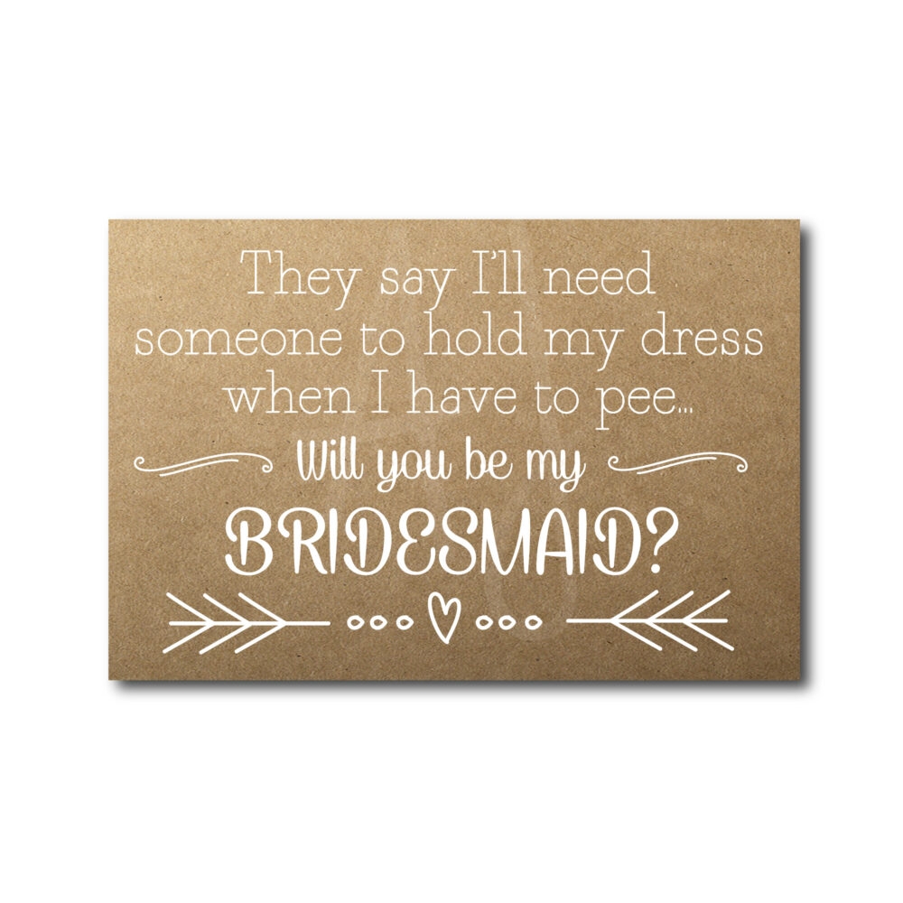 Rustic Funny Bridesmaid Card