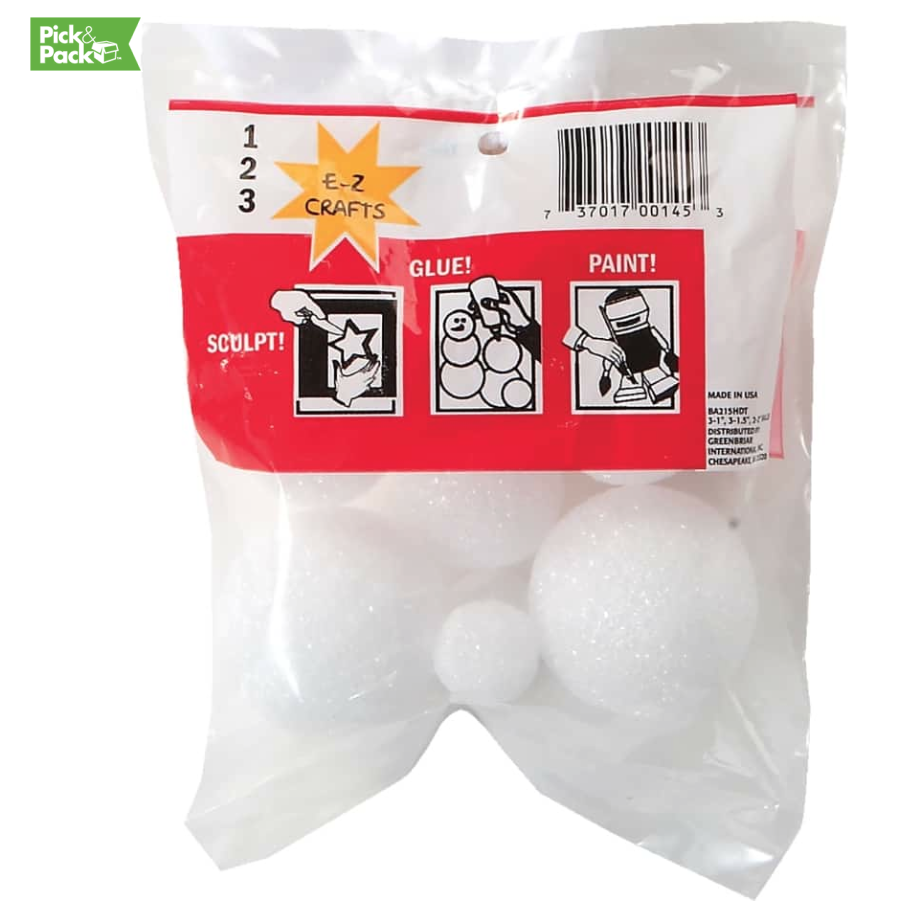 Styrofoam Balls in Multiple Sizes from the Dollar Store