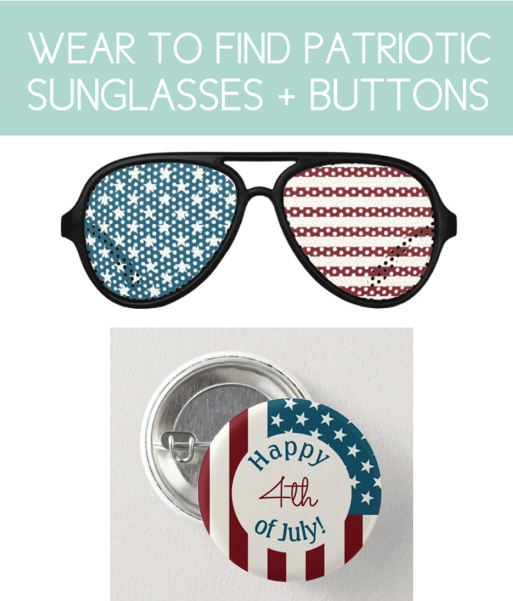wear to find patriotic sunglasses and buttons