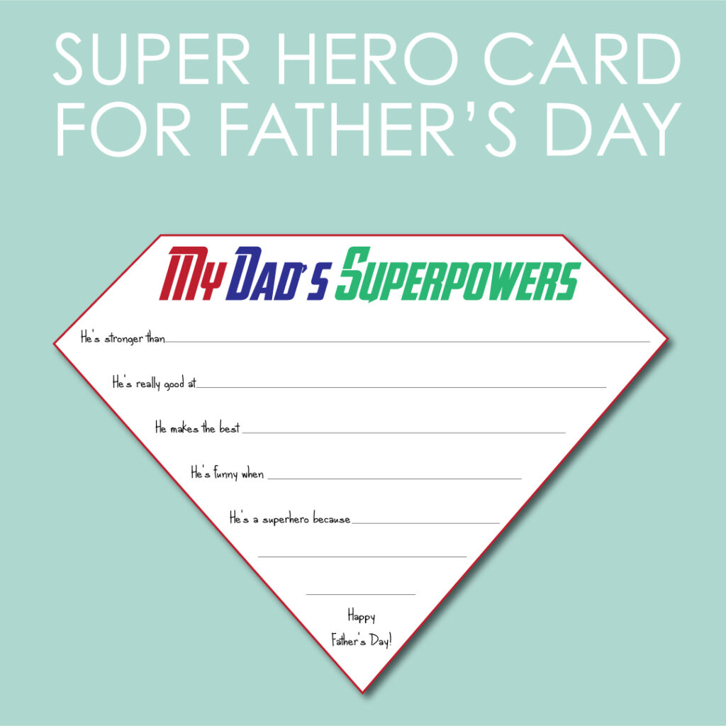 Super hero Card for Father's Day