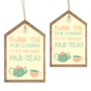 Tea party thank you tags