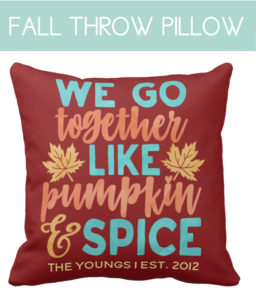 Pumpkin Spice Throw Pillow for Fall