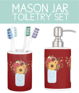 Toiletry Set with Mason Jar Graphic
