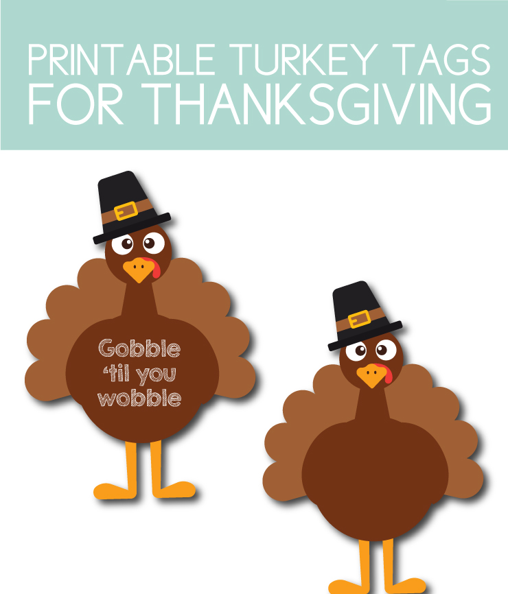 Printable Turkey Tags for Thanksgiving