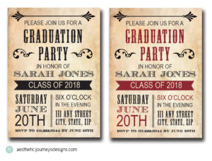 Vintage Graduation Invites