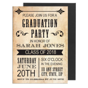 Vintage Themed Graduation Invite