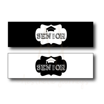 Water Bottle Labels personalized for Graduation on white background