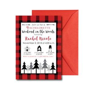 Weekend in the Woods Bachelorette Invite