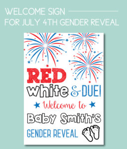 July 4th Gender Reveal Welcome Sign