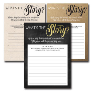 What's the Story Bridal Shower Game