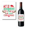 Red and Green Holiday Wine Bottle Label