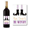 Witches brew Wine Bottle Labels on white background