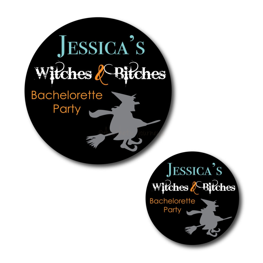 Funny Bachelorette Stickers for halloween theme on white background
