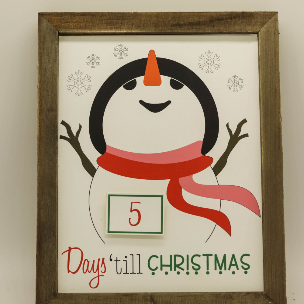 Snowman Countdown to Christmas Sign