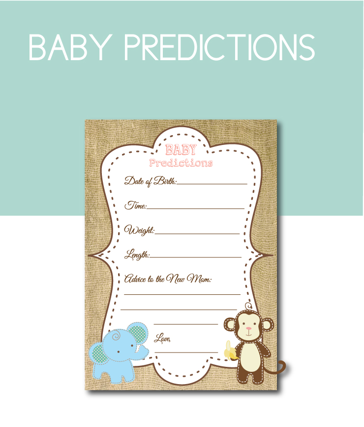 Burlap Safari Baby Prediction Game