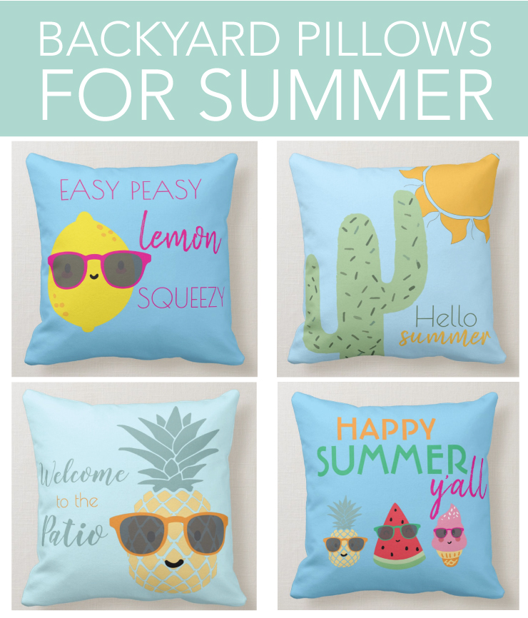 Backyard pillows for the patio or lounge chairs. 