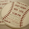 Baseball Baby Shower Invitation with Envelopes | Printed Invites and Color Envelopes | Circle Invite
