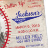 Baseball, Vintage Invitation with Personal Photo | Printed Birthday Invites with Envelopes | Custom Colors Available