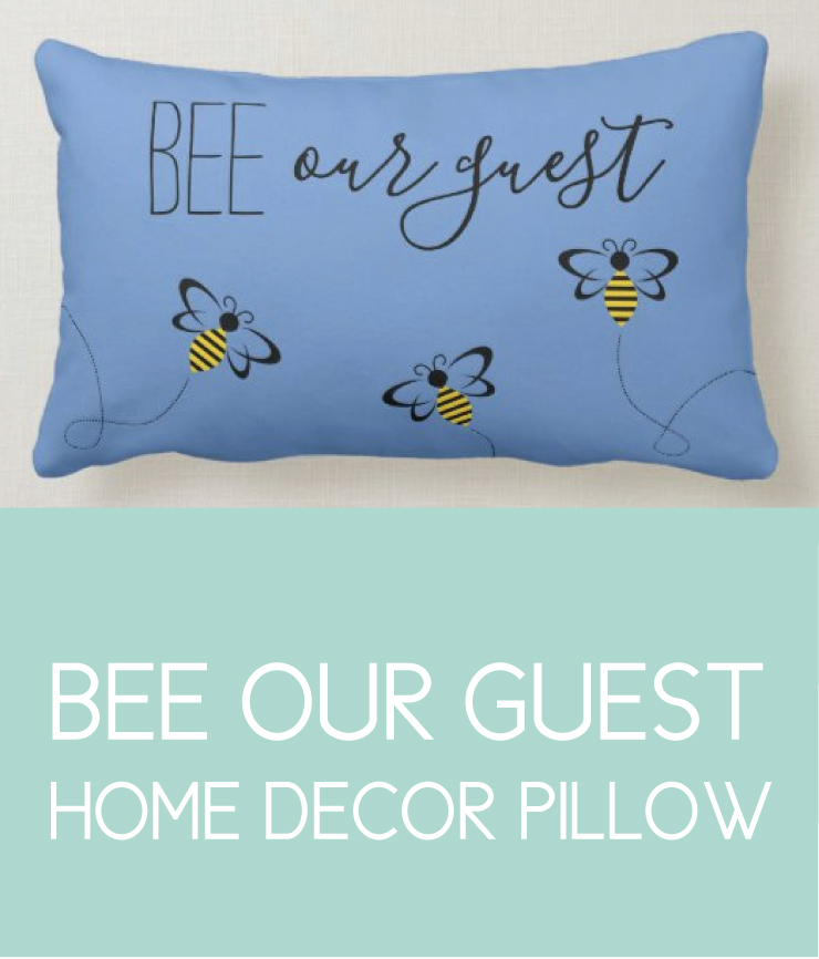 Bee Our Guest Throw Pillow