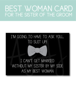 Sister of the Groom, Best Woman Card