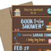 Book Themed Baby Shower Invitation with Envelopes | Printed Invites and Color Envelopes | Custom Colors Available