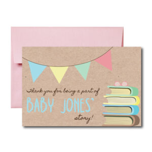 Book Thank You Card for Baby Shower