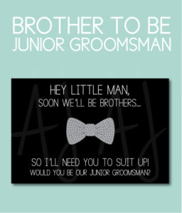 Brother to Be Junior Groomsman Card