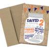 Burlap, Mason Jar Party Invitation with Envelopes | Printed Birthday Invites and Color Envelopes | Custom Colors Available