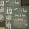 Calendar Magnet Save the Date, Chalkboard, Travel Themed | Calendar Save the Date Magnet or Card with Envelopes | Set of 5 Save the Dates