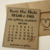 Calendar Magnet Save the Date | Rustic themed Save the Date with Envelopes Included | Set of 5 Save the Dates