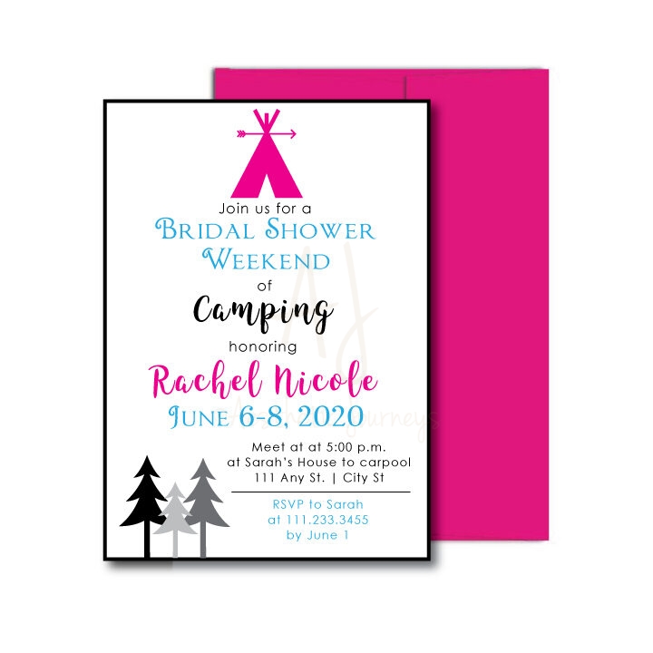 Camping Themed Bridal Shower Invite