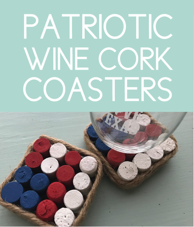 Patriotic Wine Cork Coasters