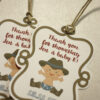 Cowboy Themed Thank You Tags | Set of 10 Baby Shower Decorations | Tags with Personalization