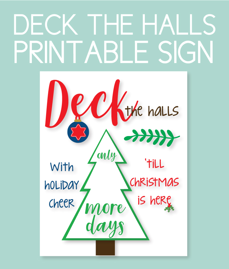 Printable countdown to deck the halls sign