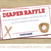 Diaper Raffle Baby Shower Game |  Set of 10 Printed Cards | Baseball Themed Baby Shower Ideas | Game for the Mom to Be