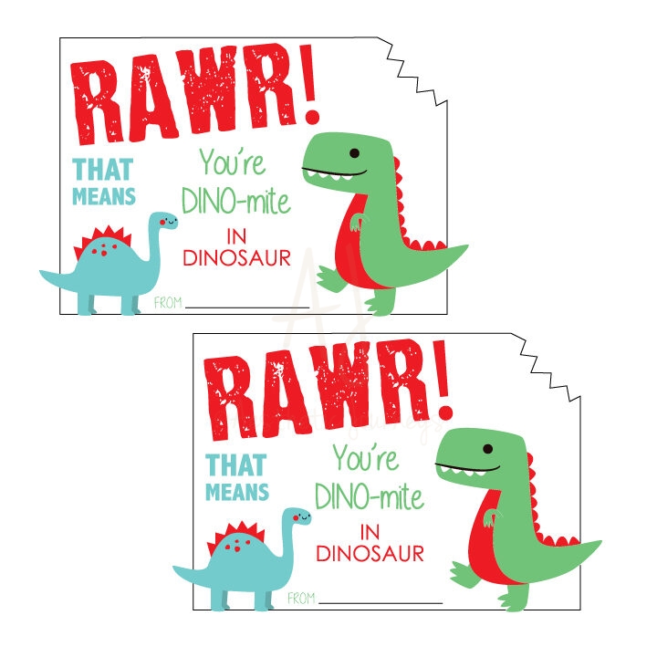 dinosaur valentine card