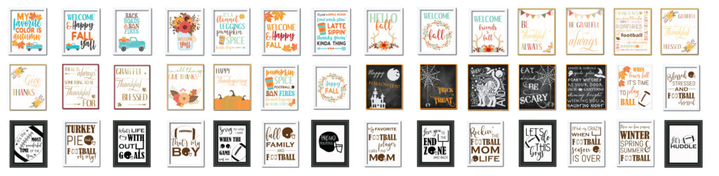 printable fall signs on white background
