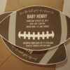 Football Baby Shower Invitation with Envelopes | Printed Invites and Color Envelopes | Football Shape nvite