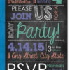 Fun, Chalkboard Invitation with Envelopes | Printed Birthday Invites with Envelopes | Custom Colors Available