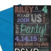 Fun, Chalkboard Invitation with Envelopes | Printed Birthday Invites with Envelopes | Custom Colors Available