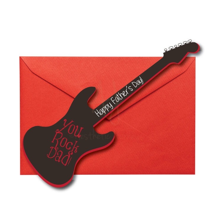 Guitar Shaped Father's Day Card