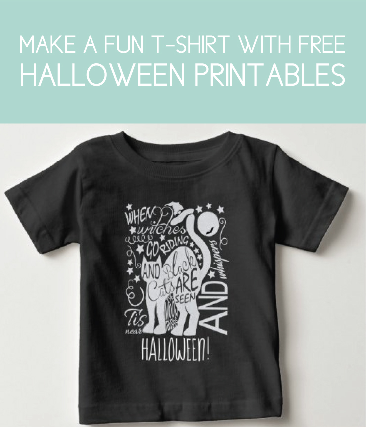 free halloween printables on a kid's shirt