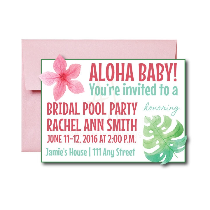 Hawaiian Bridal Shower Invite
