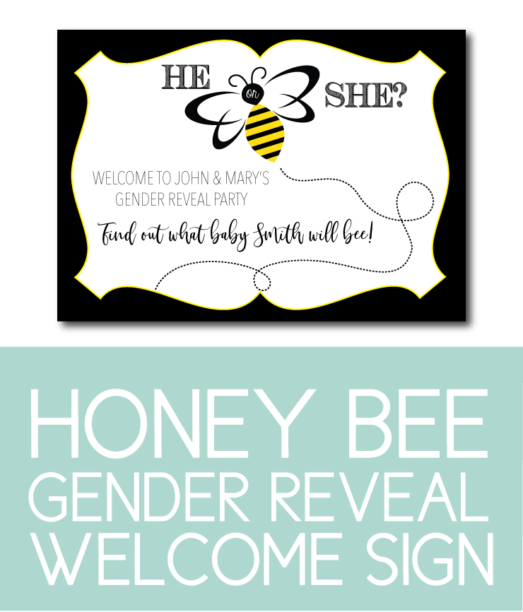 Honey Bee Welcome Sign for Gender Reveal