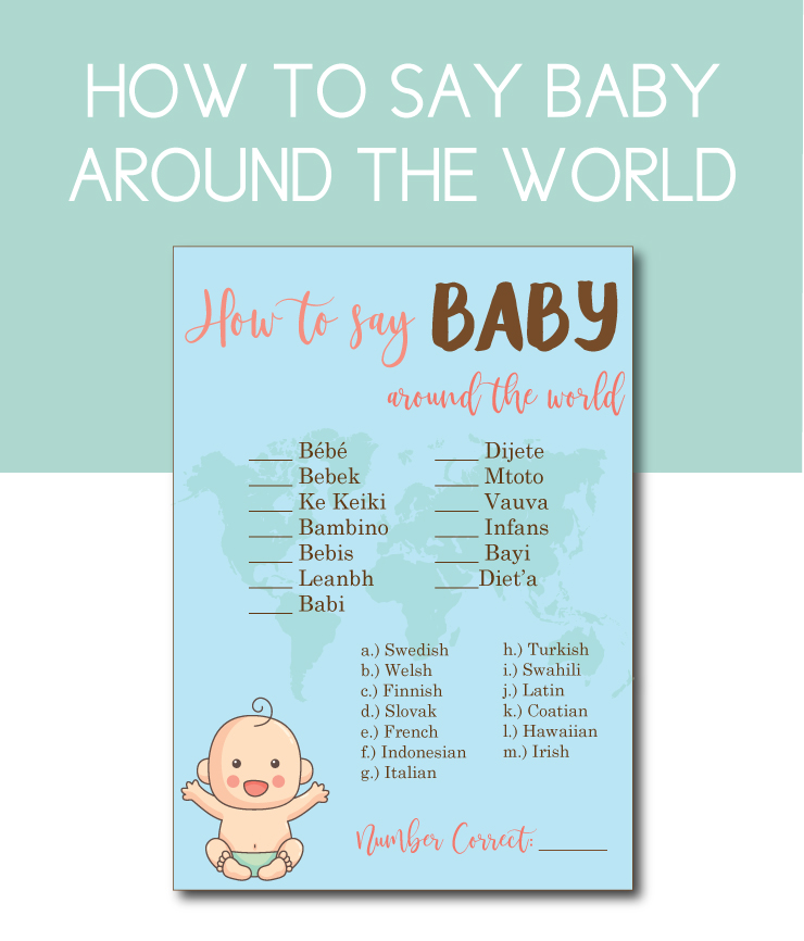 How to Say Baby Around the World Game