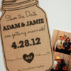 Mason Jar Magnet Save the Date | Rustic Wedding Save the Date in Mason Jar Shape | Printed Design